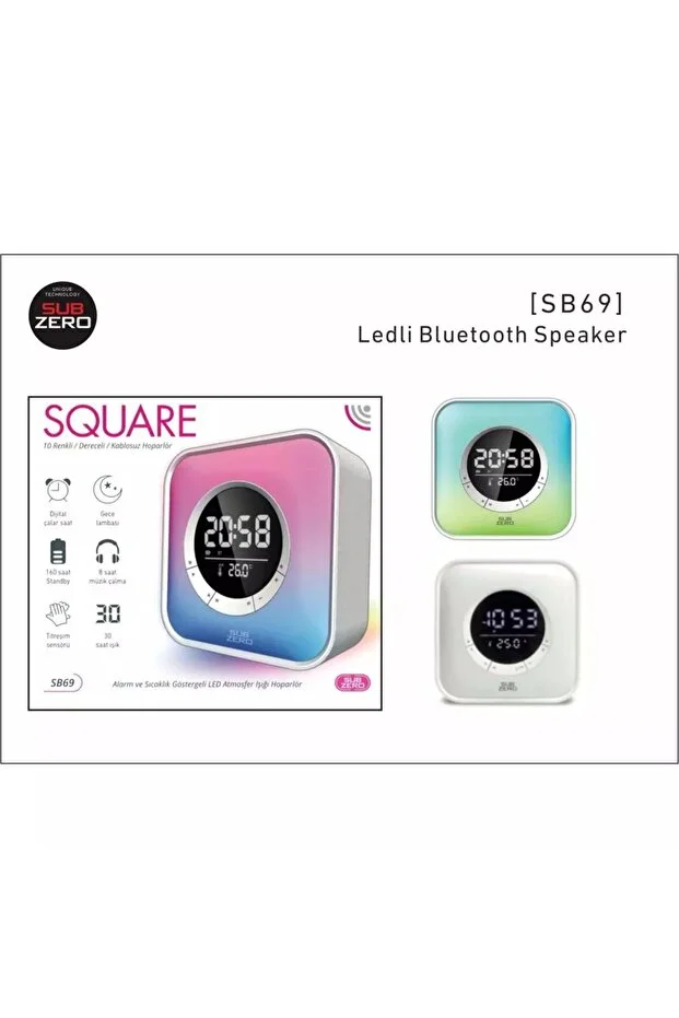 Subzero Sb69 Digital Saat/alarm/sıcaklık Göstergeli Ledli Bluetooth Müzik Kutusu