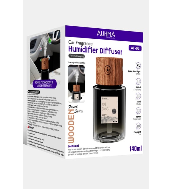 Auhma AF-03 140ml Lazer Yıldız Tavan Efektli Araç İçi Hava Nemlendirici