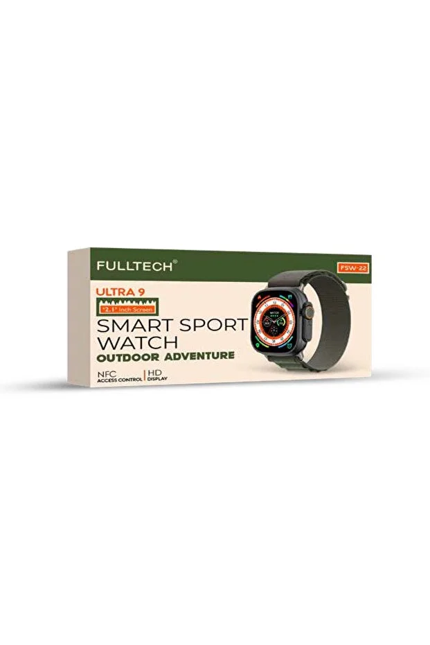 Fulltech Ultra 9, 2.1inch 2 Adet Kordonlu, Nfc Akıllı Saat Fsw-22