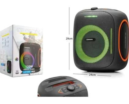 Subzero Wr185 120w Rgb Işıklı Bluetooth / Usb / Sd Müzik Kutusu | Tws Destekli Taşınabilir Hoparlör - Siyah
