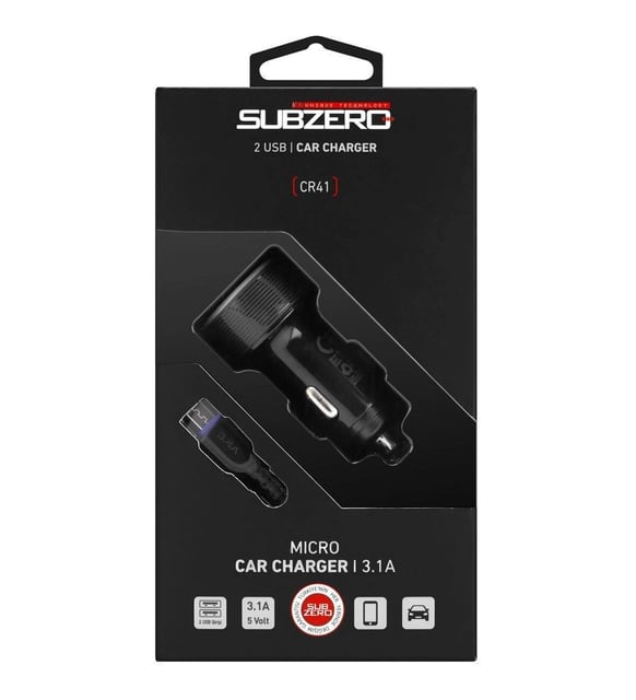 3.1A (Micro) Çift Girişli Oto Araç Çakmaklık Subzero CR41