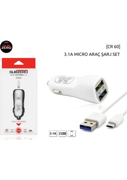 Subzero Araç Şarj Cihazı CR60