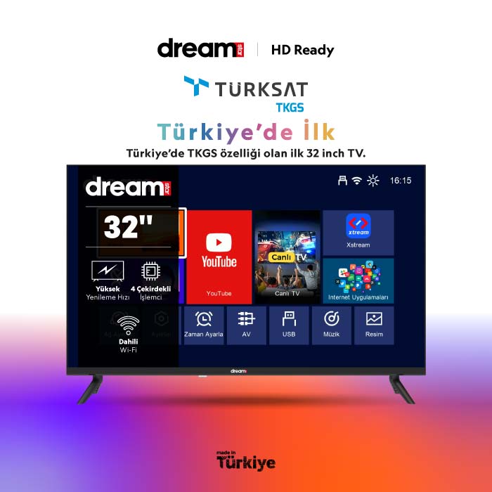 DREAMSTAR 32” (82cm Ekran) Uydu Alıcılı Led TV