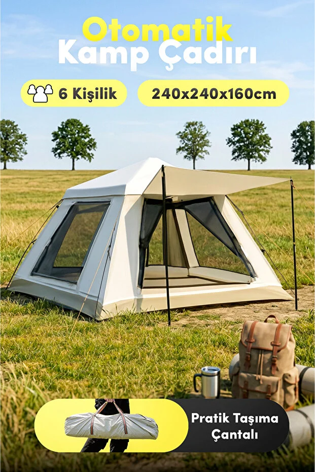 auhma AC6637 Otomatik Kamp Çadırı 6 Kişilik 