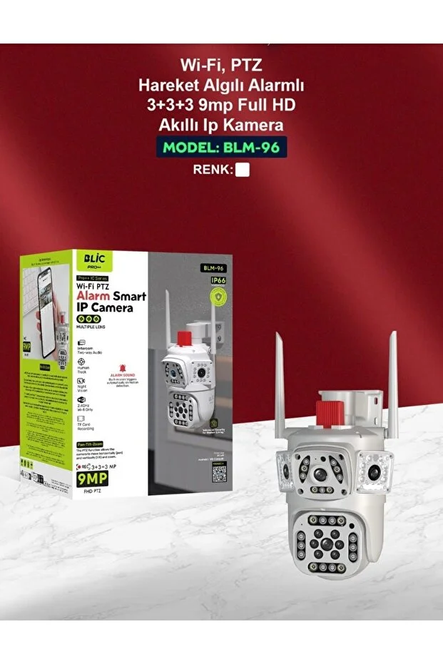 Blic BLM-96 IP Kamera  PTZ 9MP | Çoklu Lens