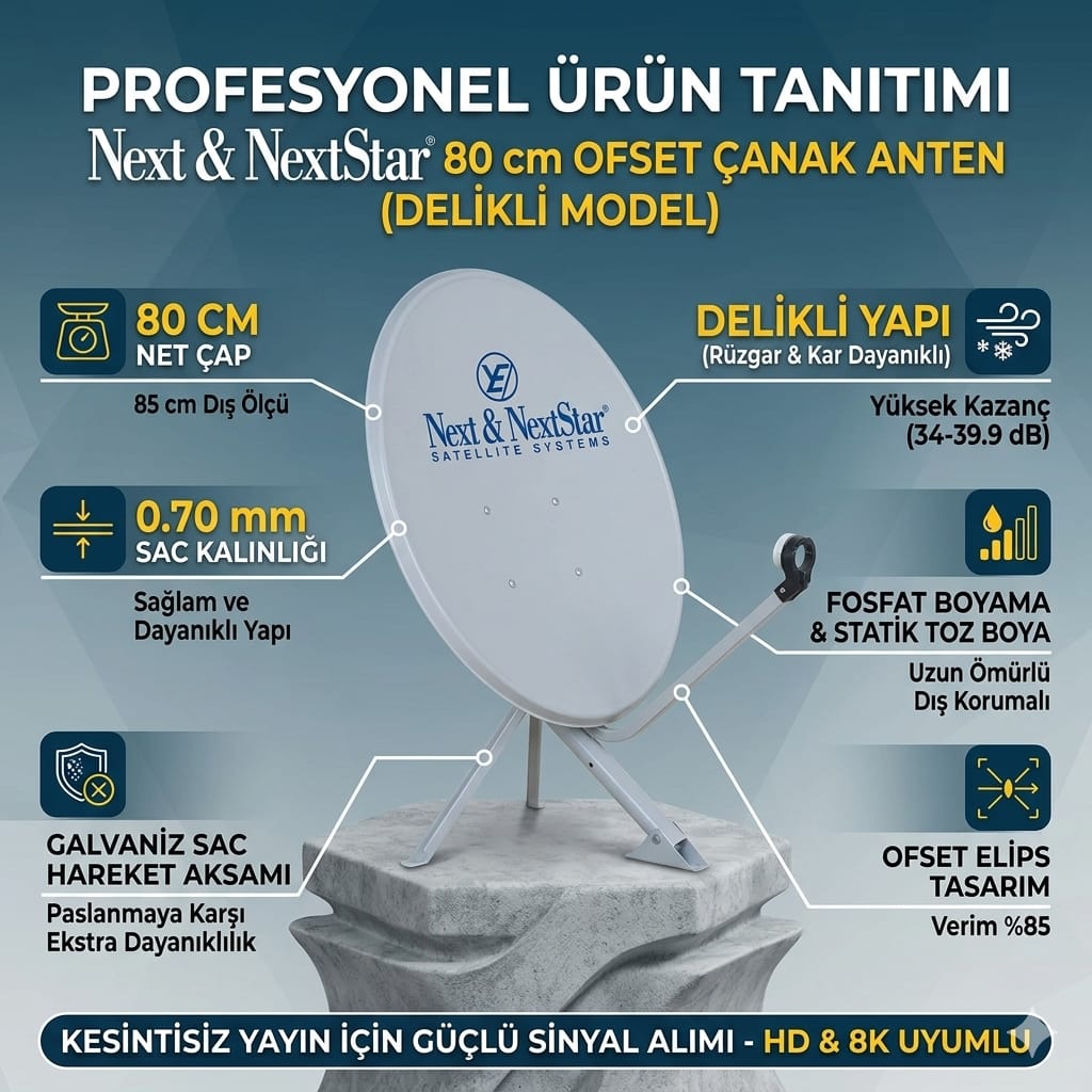 NEXT NEXTSTAR 80 Cm Ofset Çanak Anten Seti