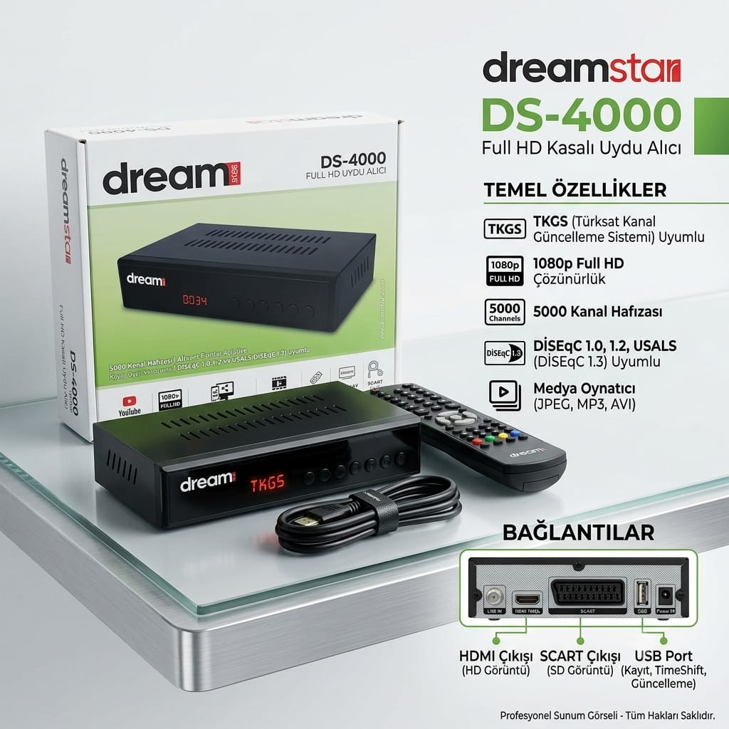 Dreamstar DS-4000 Full Hd Uydu Alıcı Tkgs