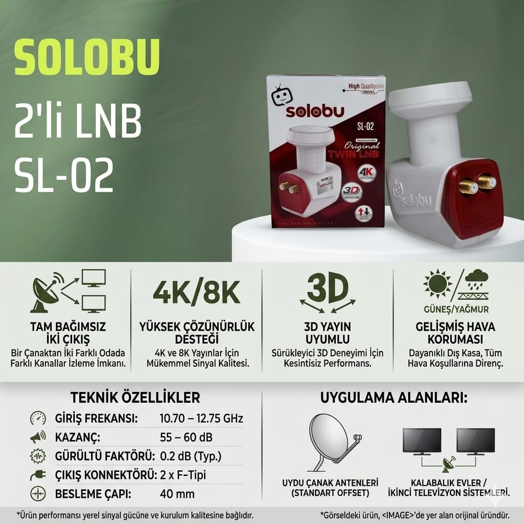 SOLOBU ikili lnb 2 Lİ LNB