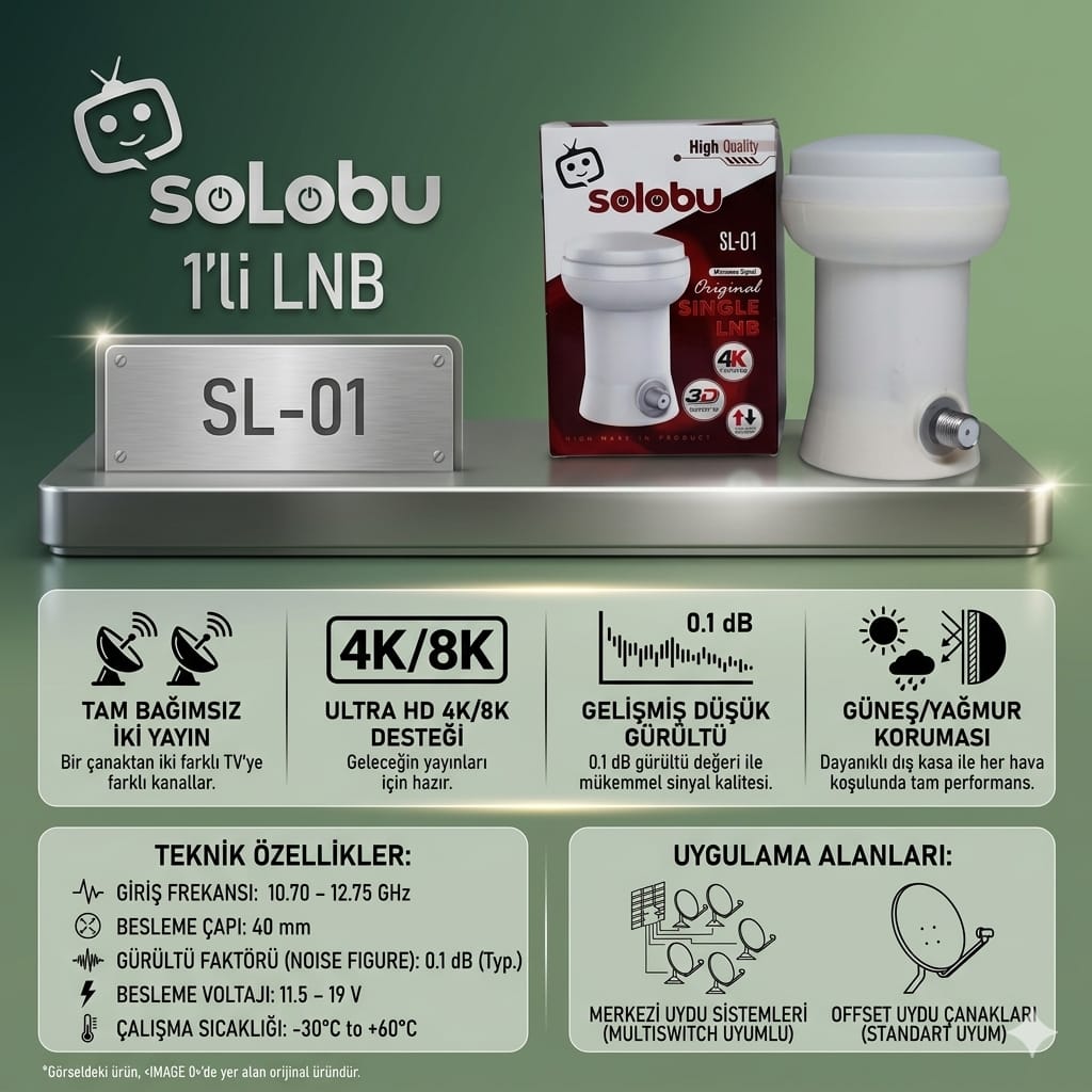 SOLOBU Tekli Lnb Full Hd 4K Uyumlu