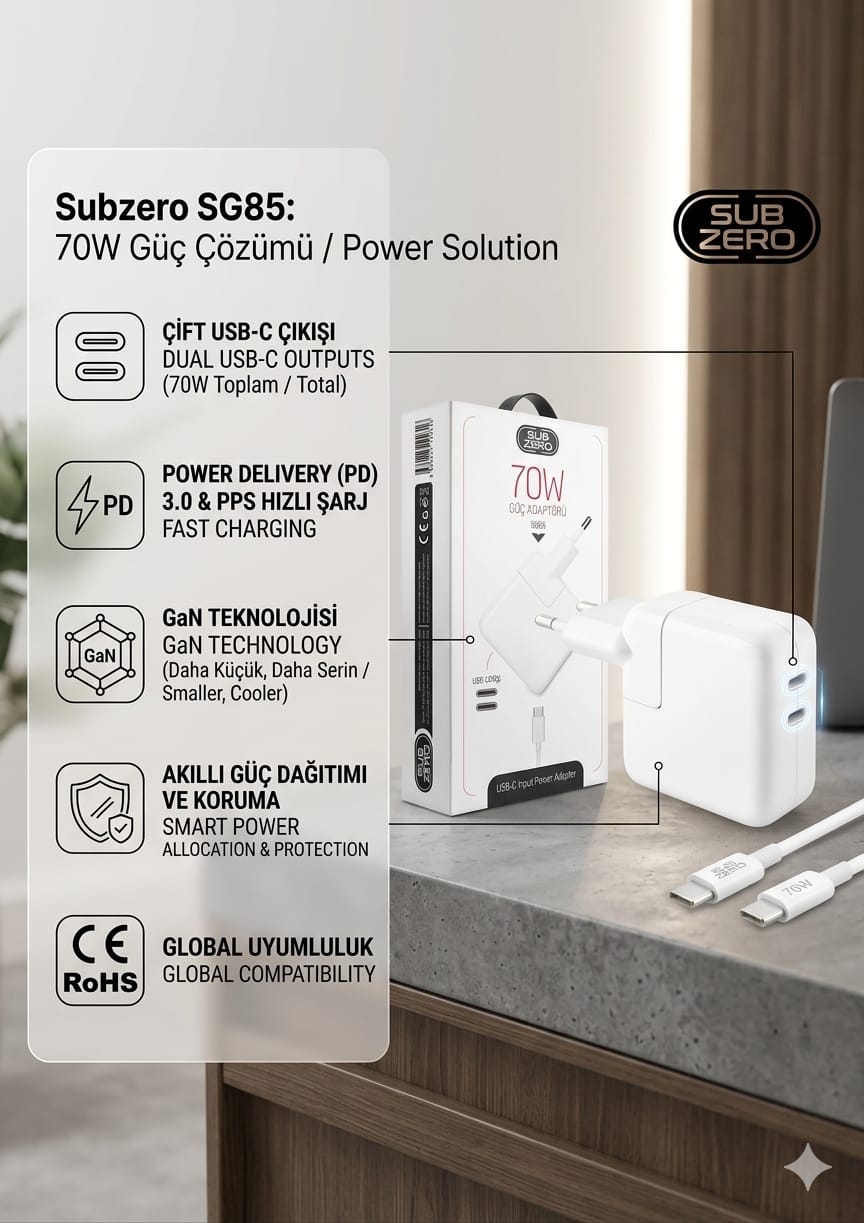 Subzero SG-85 70W Güç Adaptörü