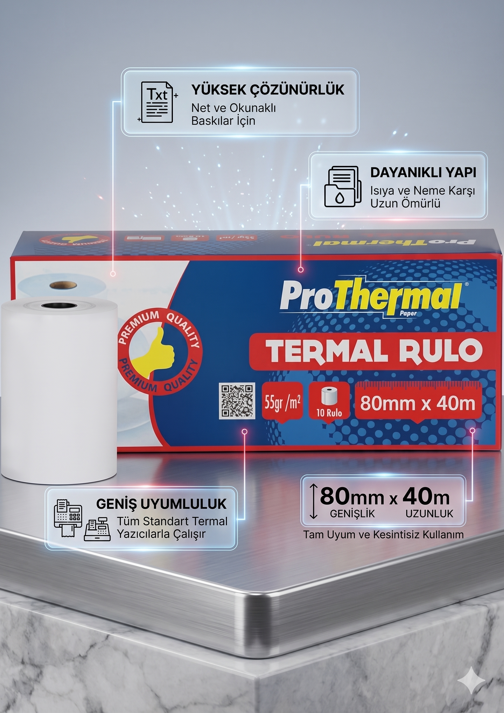 prothermal rulo 80mm*40m termal rulo