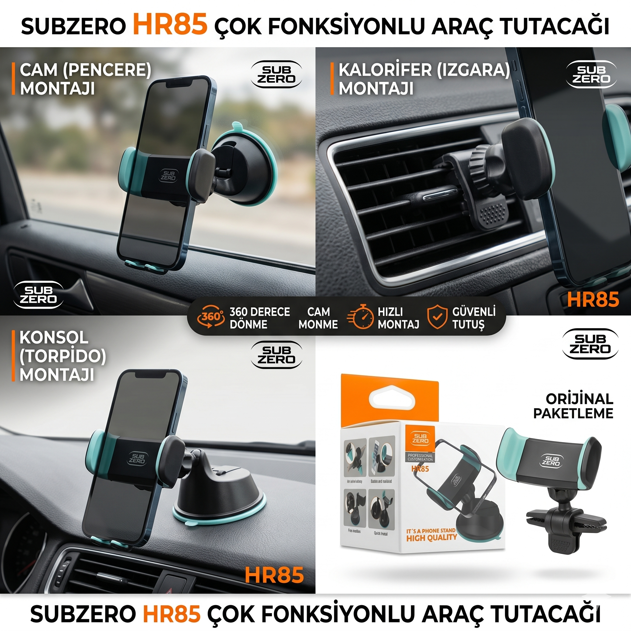 Subzero HR85 Cam/Kalorifer/Konsol Telefon Tutacağı